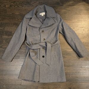 Michael Kors Gray Trench Coat with Belt